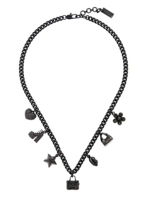 Marc Jacobs The Mini Icon Pave-charm necklace Black 2R4JNC001J49017