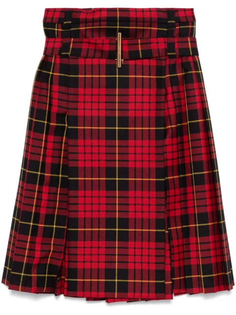 Alexander McQueen tartan-check midi skirt Red 807987QJAEJ