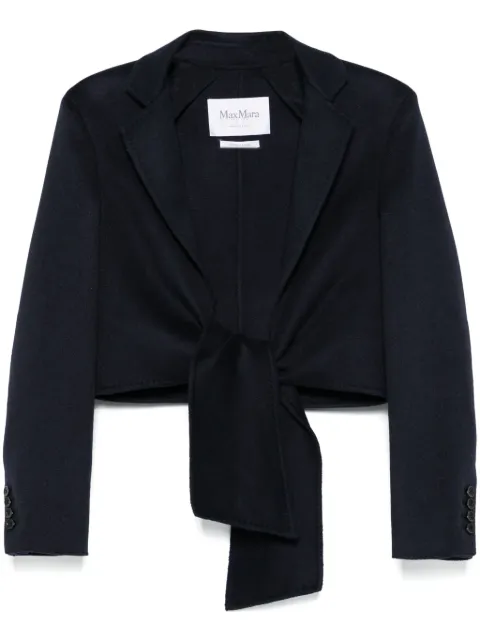 Max Mara sash-detail jacket Blue 2421046053600