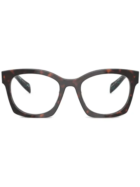 Prada Eyewear geometric-frame glasses Brown PRA05V18Z1O1