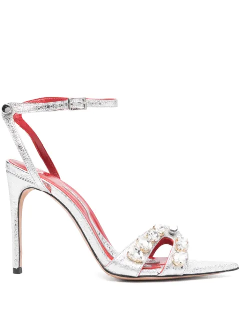 HARDOT 100mm Booty sandals Silver HBTYSBKN10