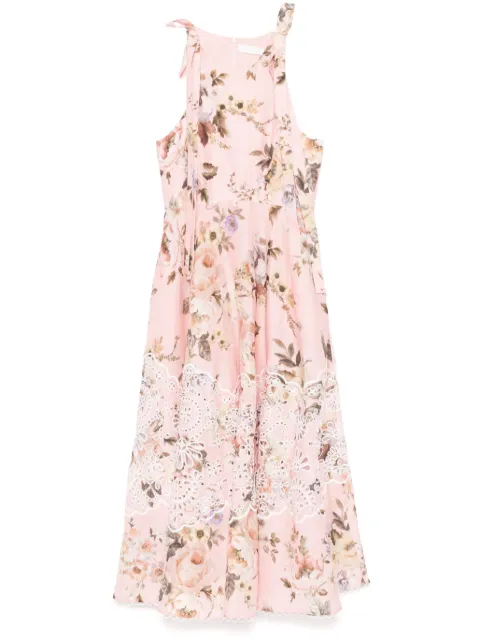 ZIMMERMANN Acacia Broderie midi dress Pink 1736DRS252