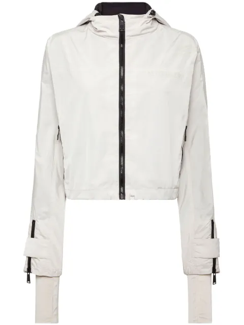 Plein Sport Scratch-print hooded jacket Grey SAECWJB1824STE003N