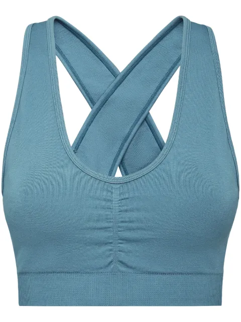 Plein Sport seamless wide-straps sports bra Blue SAECWJU0081STE003N