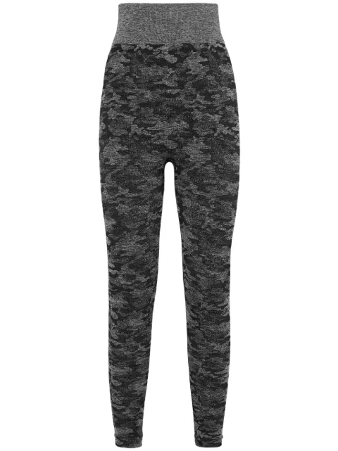 Plein Sport camouflage-print performance leggings Grey SAECWJT2056STE003N