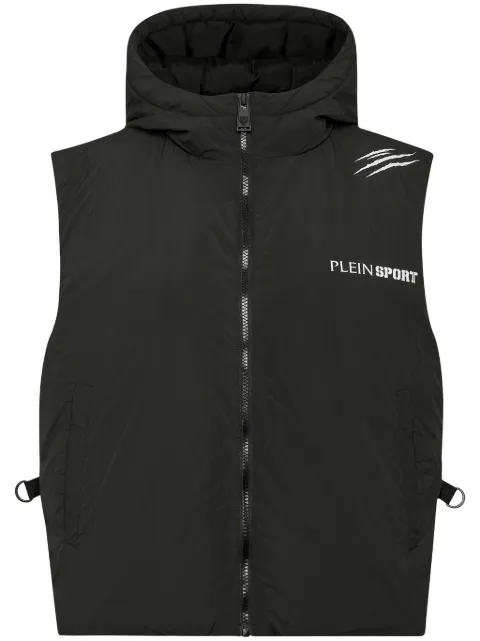 Plein Sport Scratch-print padded vest Black SAECWRC0127STE003N