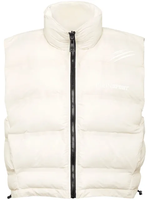 Plein Sport Scratch-print padded vest Grey SAECWRC0128STE003N