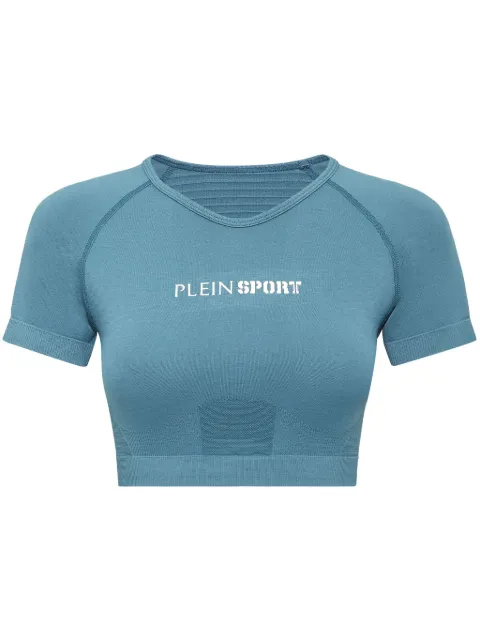 Plein Sport seamless cropped T-shirt Blue SAECWTK3566STE003N