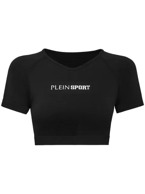 Plein Sport seamless cropped T-shirt Black SAECWTK3566STE003N