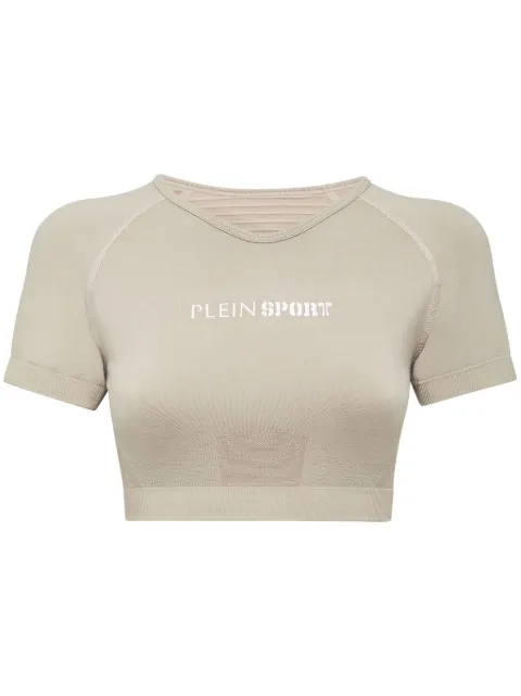 Plein Sport seamless cropped T-shirt Neutrals SAECWTK3566STE003N