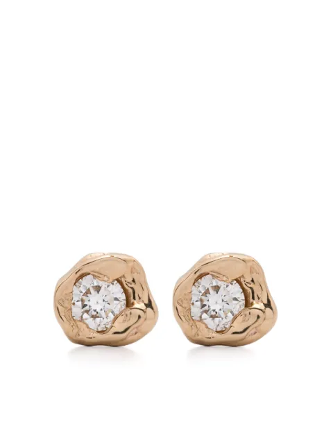 Fie Isolde 14K yellow gold small Alfa diamond stud earrings Gold FIE0048