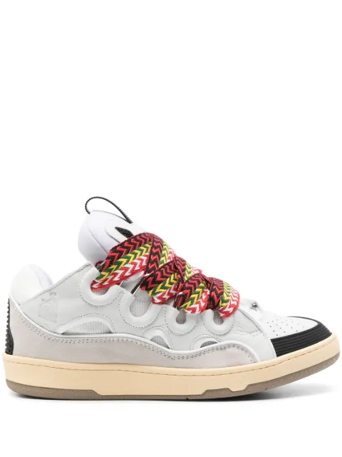 Lanvin Curb panelled leather sneakers Grey FUSKDK12DRA2P25