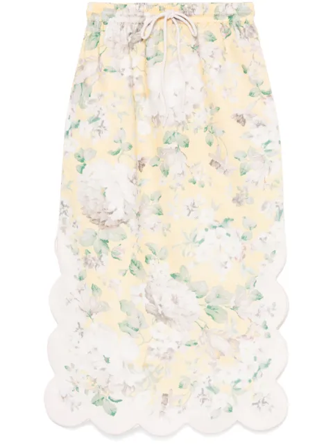 ZIMMERMANN acacia scallop midi skirt Neutrals 0721SRS252