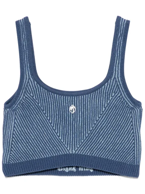 Palm Angels ribbed-knit tank top Blue PWHT026S25KNI0014940