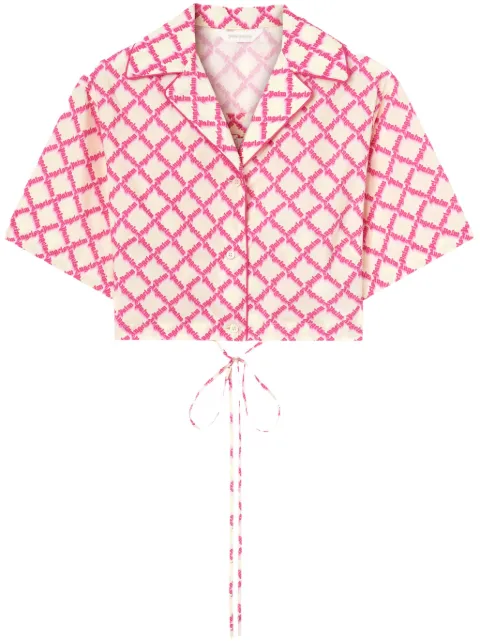Palm Angels logo crisscrossed shirt Pink PWGG007S25FAB0010B32