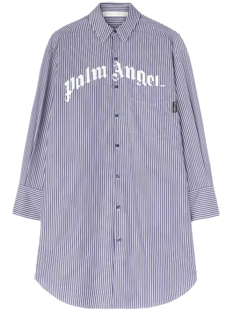 Palm Angels striped midi dress Blue PWDG002S25FAB0014603