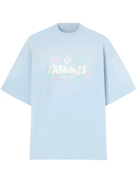 Palm Angels Paradise Palm t-shirt Blue PWAA017S25JER0014103