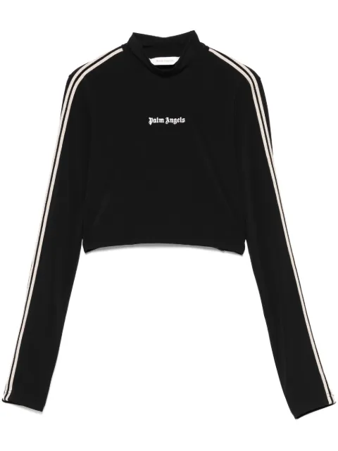 Palm Angels logo-embroidered T-shirt Black PWAD075S25FAB0011003