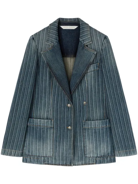 Palm Angels pinstripe denim blazer Blue PWYE041S25DEN0014001