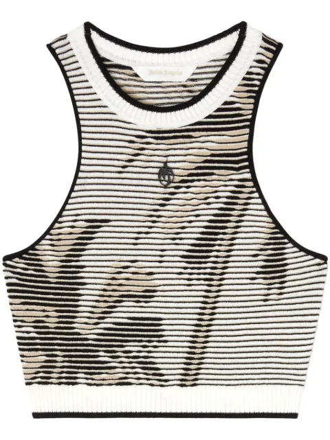 Palm Angels palms-jacquard crop top Black PWHT028S25KNI0010310