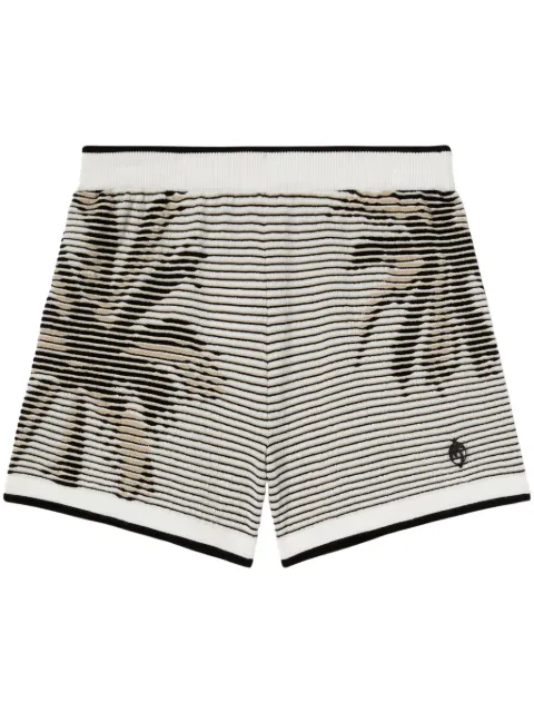 Palm Angels palms-jacquard kniited shorts White PWHM016S25KNI0010310