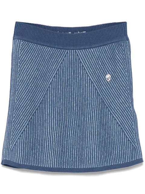 Palm Angels ribbed-knit skirt Blue PWHL014S25KNI0014940