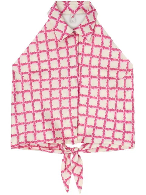 Palm Angels logo shirt Pink PWGF010S25FAB0010B32