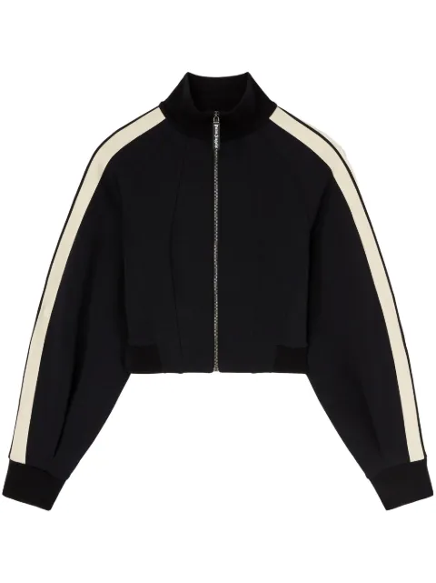 Palm Angels zip-up track jacket Black PWEA127S25FAB0011003