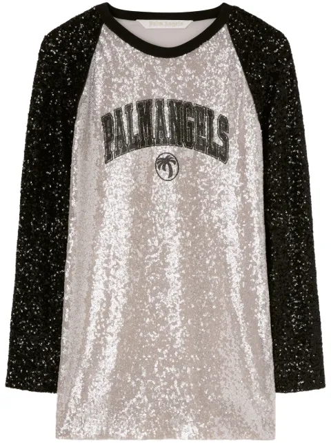 Palm Angels College Palm mini dress Grey PWDB255S25FAB0010910