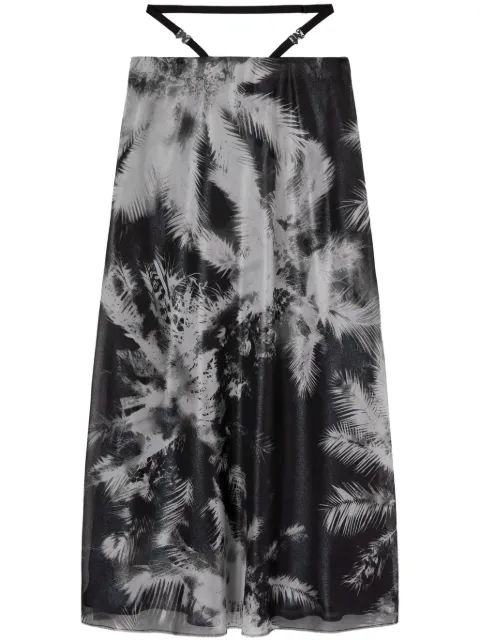 Palm Angels Blueprint midi skirt Black PWCW005S25FAB0011003