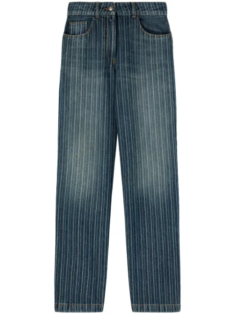 Palm Angels pinstriped jeans Blue PWYB041S25DEN0014001