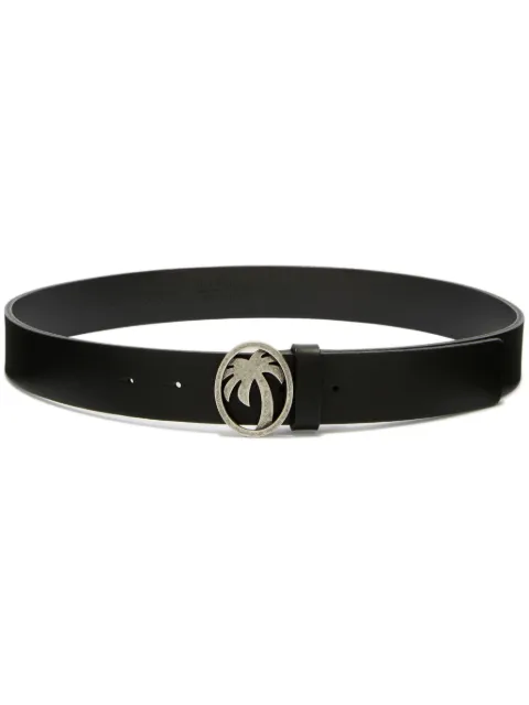 Palm Angels oval-pam leather belt Black PWRB02CS25LEA0011072