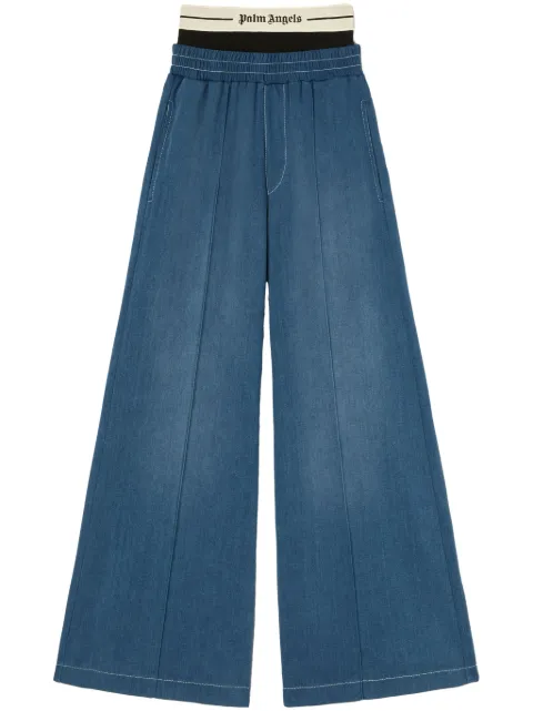 Palm Angels logo sweatpants Blue PWCH024S25FAB0014903