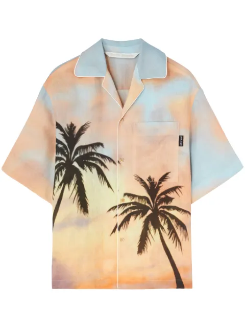 Palm Angels Sunrise bowling shirt Pink PWGG005S25FAB0028410