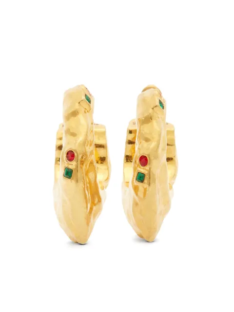 Palm Angels Melted rhinestone hoop earrings Gold PWOD035S25MAT0017684
