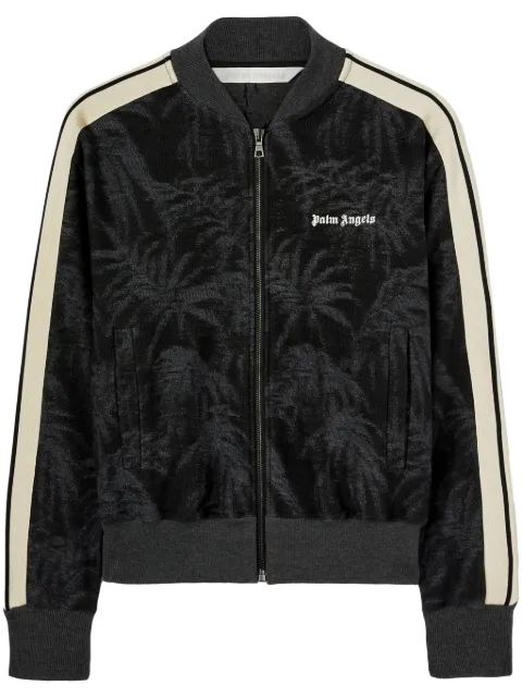 Palm Angels pams-jacquard zipped sweater Black PWBD050S25FAB0011003