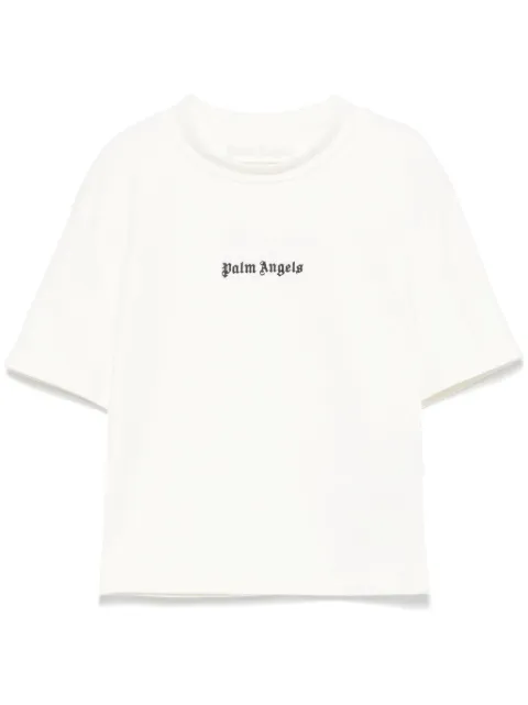 Palm Angels embroidered-logo T-shirt White PWAA074C99JER0010310