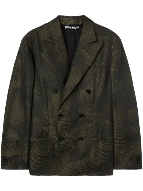 Palm Angels Palms-jacquard blazer Green PMEN050S25FAB0015656