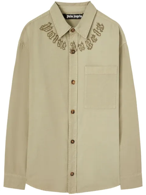 Palm Angels printed shirt Neutrals PMES043S25FAB0016262