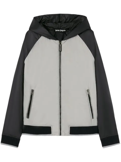 Palm Angels curved-logo windbreaker Grey PMEA289S25FAB0010910