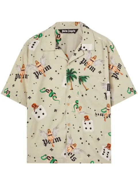 Palm Angels Pin Up Bowling shirt Neutrals PMGG00AS25FAB0050B84