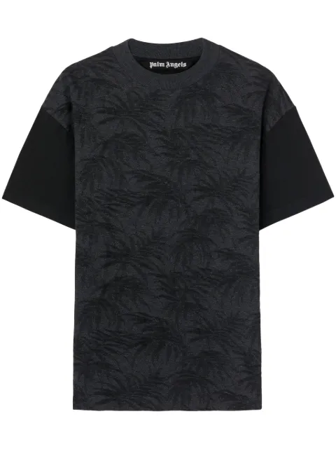 Palm Angels Palms curved logo t-shirt Black PMAA001S25FAB0011009