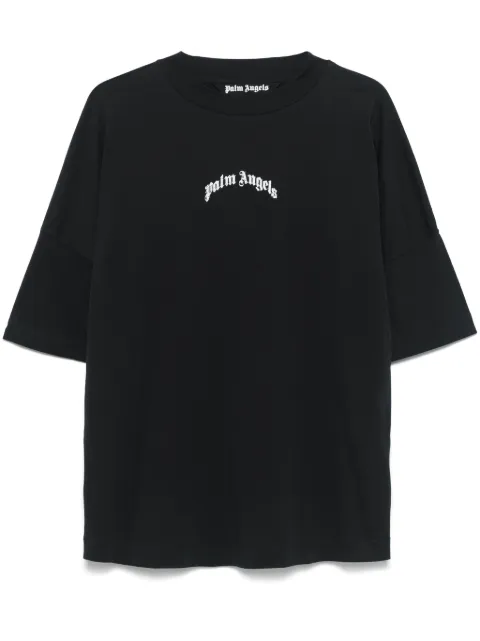 Palm Angels curved-logo T-shirt Black PMAA002S25JER0011003