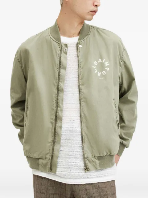 AllSaints circular-logo bomber jacket Green M006OA