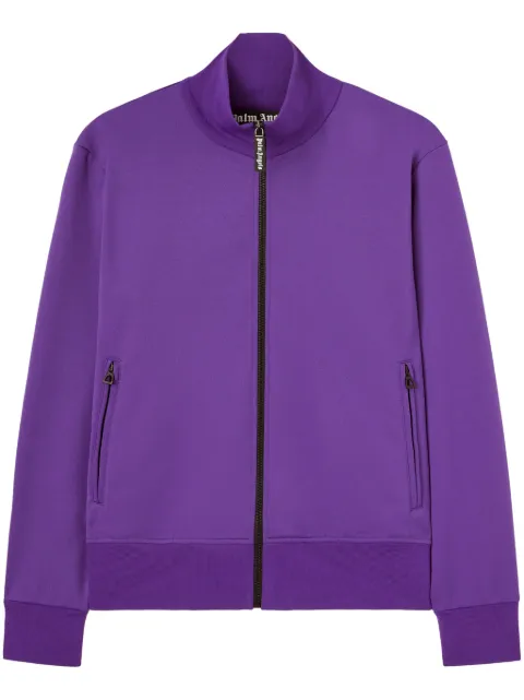 Palm Angels logo-print zip-up track jacket Purple PMBD089S25FAB0013703