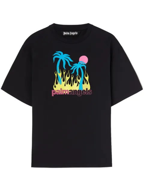 Palm Angels Burning Oasis t-shirt Black PMAA089S25JER0021084