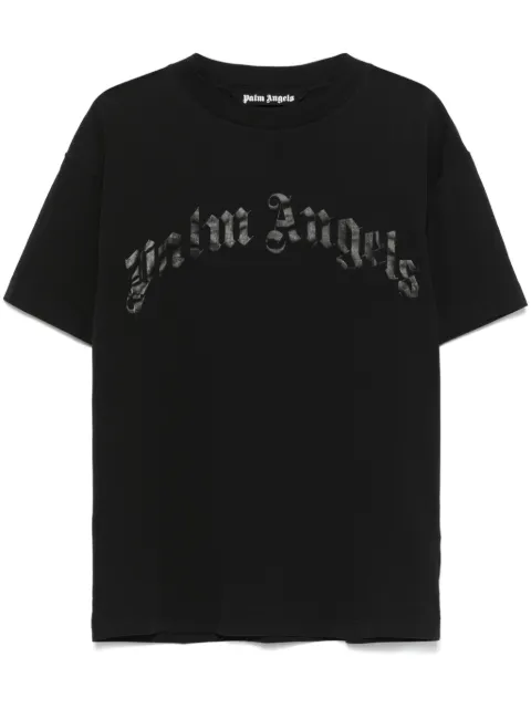 Palm Angels curved-logo T-shirt Black PMAA001S25JER0041010