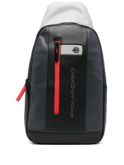 PIQUADRO logo-print leather backpack Black CA6540UB00