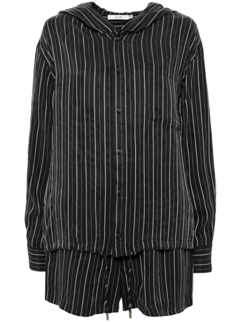 b+ab stripe hoodie shirt shorts set Black 4F125AS