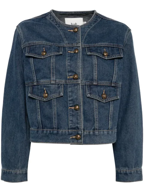 b+ab collarless denim jacket Blue 4F120AS